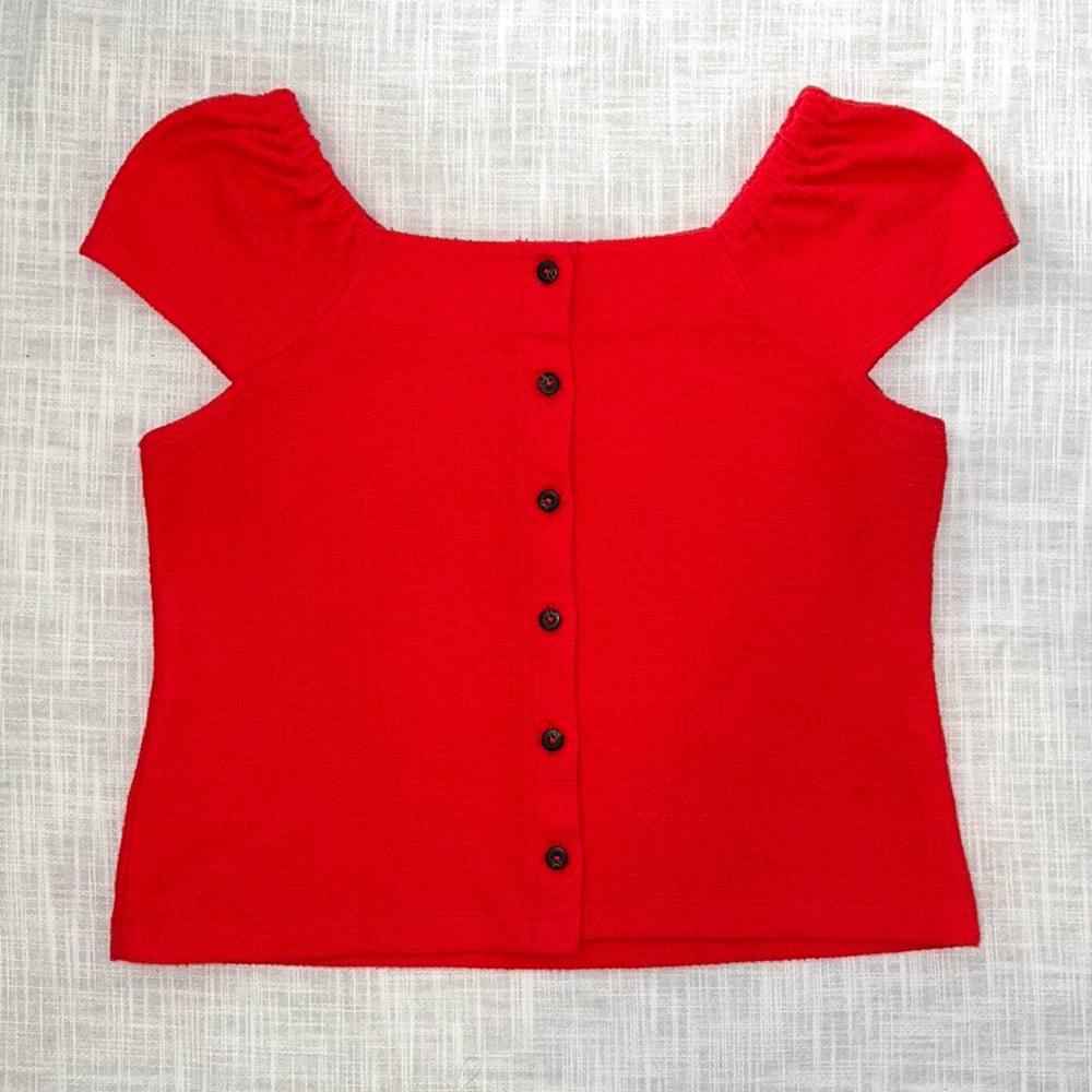 Madewell Texture & Thread Button-Front Top